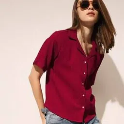 only Women Crinkled Regular Fit Shirt-picture-26