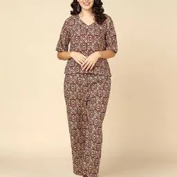 Women Geometric Pattern Regular Fit Kurta & Pants Sets-image-59