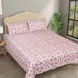 homely by romee Floral Woven Queen-Size Reversible Bedsheet with Pillow Covers-picture-30