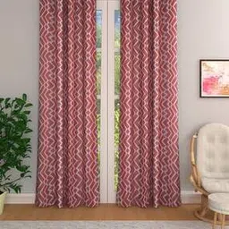 homely by romee Set of 2 Geometric Print Eyelet Door Curtains-picture-13