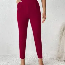 Women High-Rise Skinny Fit Trousers-image-15