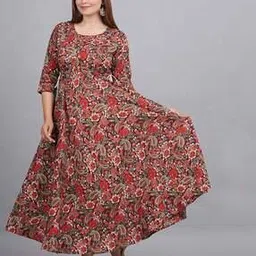 metafab Women Floral Print Flared Kurta-picture-25