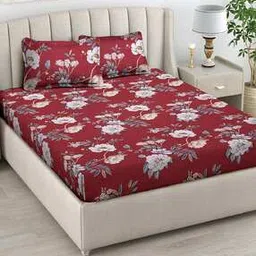fabinaliv 300 TC Floral Print King-Size Bedsheet with Pillow Covers-picture-50