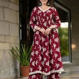 daevish Women Floral Flared Kurta & Palazzo Set-picture-25