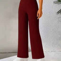 leia Women Relaxed Fit Flat-Front Trousers with Elasticated Waistband image 1