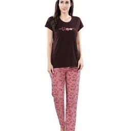 dzzo Typographic Print T-Shirt & Pyjamas Set-picture-51