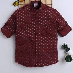 baat cheet Boys Printed Regular Fit Shirt with Full Sleeves-picture-53