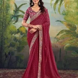 tanuka Women Bandhani Print Saree with Contrast Border-picture-38