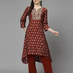 nayam by lakshita Women Embroidered A-Line Kurta Set-picture-34