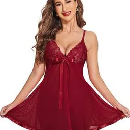 samvar Women Lace Babydoll Nightie-picture-14
