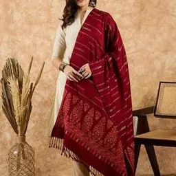 sahasika Women Floral Woven Stole with Tassels-picture-32