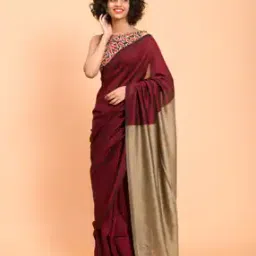 suta Colourblock Cotton Saree with Tassels-picture-36