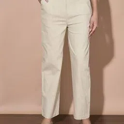 ffu Women Striped Relaxed Fit Flat-Front Pants-picture-35