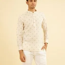 manyavar Men Printed Regular Fit Short Kurta-picture-51
