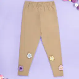 kiddopanti Girls Embroidered Leggings with Elasticated waist-picture-37