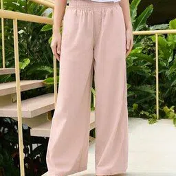 bewakoof Women Mid-Rise Flared Palazzos with Elasticated Waist-picture-35