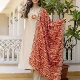 18india Women Embroidered Straight Kurta Suit Set-picture-40