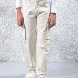 Boys Cargo Jeans with 5-Pocket Styling-image-49