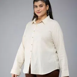 Women Regular Fit Curved Size Shirt-image-4