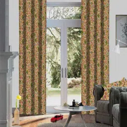 casableu Set of 2 Floral Print Door Curtains image 1