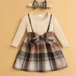 hopscotch Girls Checks Empire Dress-picture-44