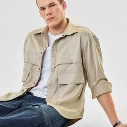 snitch Men Oversized Fit Shacket with Flap Pockets-picture-31