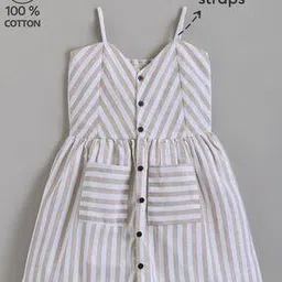 Girls Stripes Fit and Flare Dress-image-26