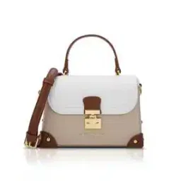 Women Colourblock Satchel Bag with Detachable Strap-image-1
