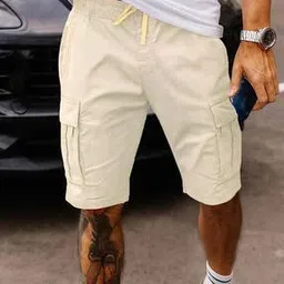 Men Regular Fit Cargo Shorts with Insert Pockets-image-86