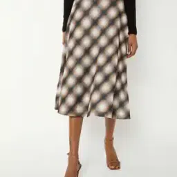 max Women Checked A-line Midi Skirt-picture-25