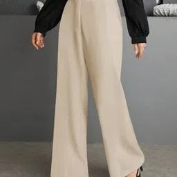 Women Relaxed Fit Pants with Fly Button Closure -image-74