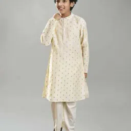 bittu by bhama Boys Self-design Kurta Pyjama Set image 1