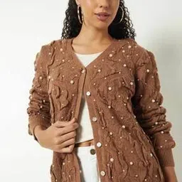 max Women Embellished Cardigan with Full Sleeves-picture-18