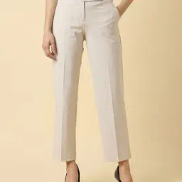 allen solly Women Regular Fit Flat-Front Trousers image 1