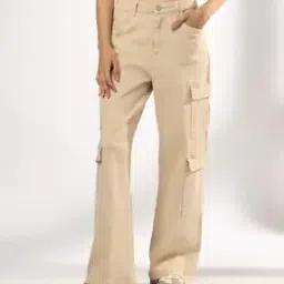 dnmx Women Mid-Rise Wide-Leg Cargo Jeans-picture-37