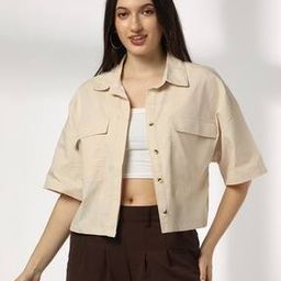 dnmx Women Relaxed Fit Shirt with Patch Pocket-picture-2