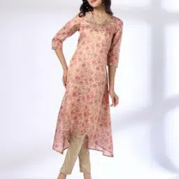 avaasa mix n' match Women Floral Print A-Line Kurta-picture-13