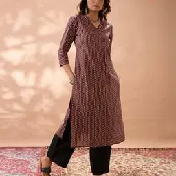 globus Geometric Straight Kurta Set-picture-51