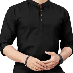 zbio Men Regular Fit Short Kurta with Full Sleeves image 1