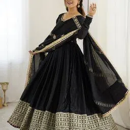 svaraa Women Embroidered Anarkali Kurta Suit Set-picture-13