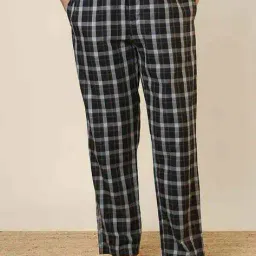 sleepz by raymond Men Checked Pyjamas with Elasticated Waist image 1
