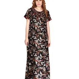 evolove Women Floral Print Round-Neck Nightie-picture-50