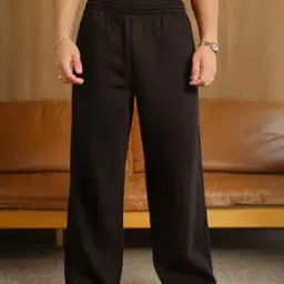 Men Straight Track Pants with Insert Pockets-image-94