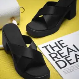 deas Women Cross-Strap Slip-On Chunky Heeled Sandals-picture-22