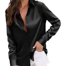 indo Women Regular Fit Satin Shirt with Spread Collar-picture-12