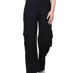 zaristaa apparels Women Straight Jeans with Cargo Pockets image 1