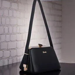 exotic Women Applique Sling Bag with Stitch Detail image 1