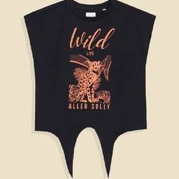 allen solly Girls Typographic Print Regular Fit T-Shirt-picture-13