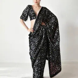 griva designer Women Printed Chinon Saree image 1