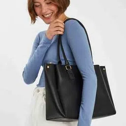 accessorize london Women Logo Embossed Shoulder Bag with Double Handle-picture-48